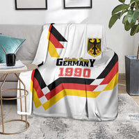 White Germany Unity Day 1990 blanket laid on floor with “Germany 1990” and crest