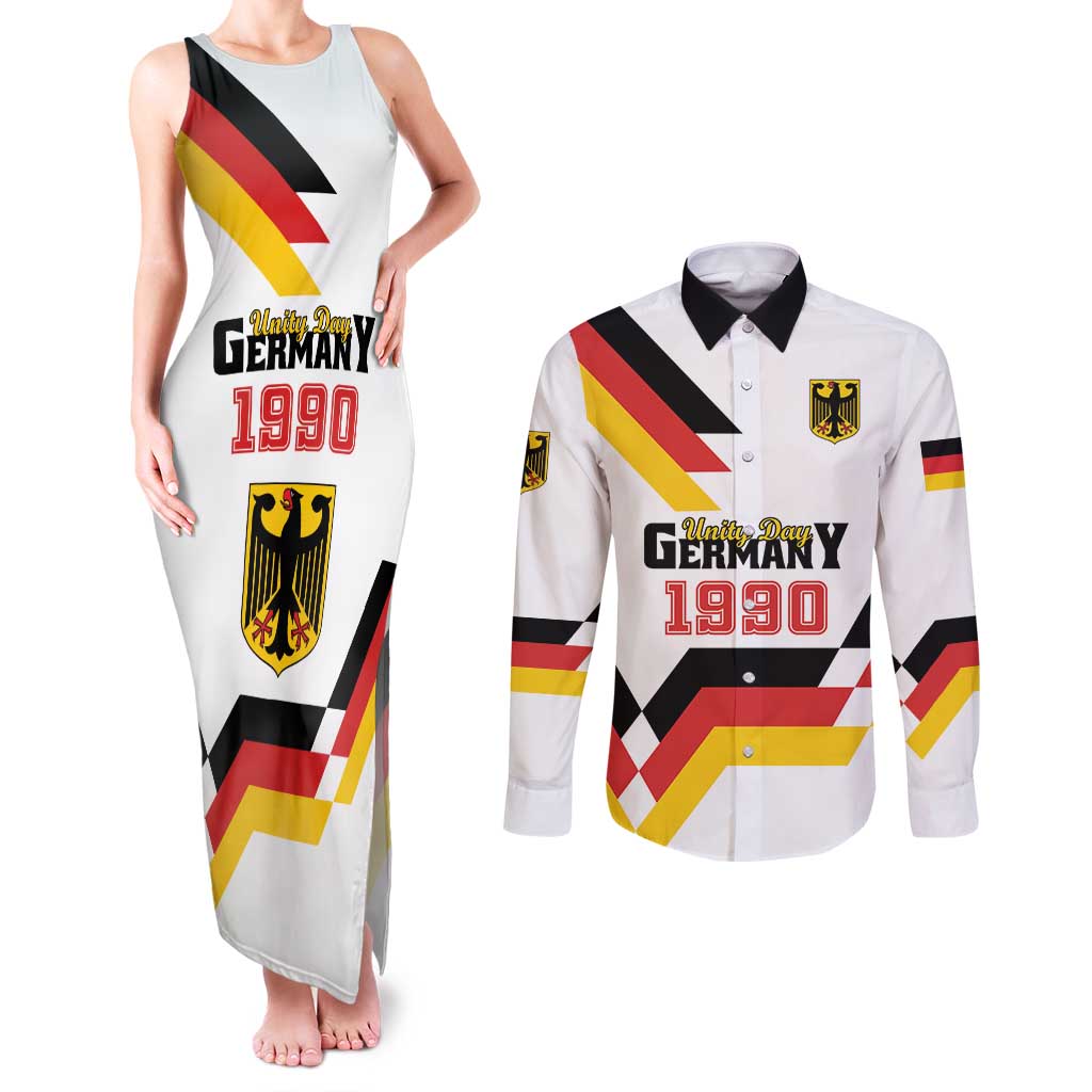 Personalized Germany Unity Day 1990 Edition Couples Matching Tank Maxi Dress and Long Sleeve Button Shirt Unique Style - Wonder Print Shop