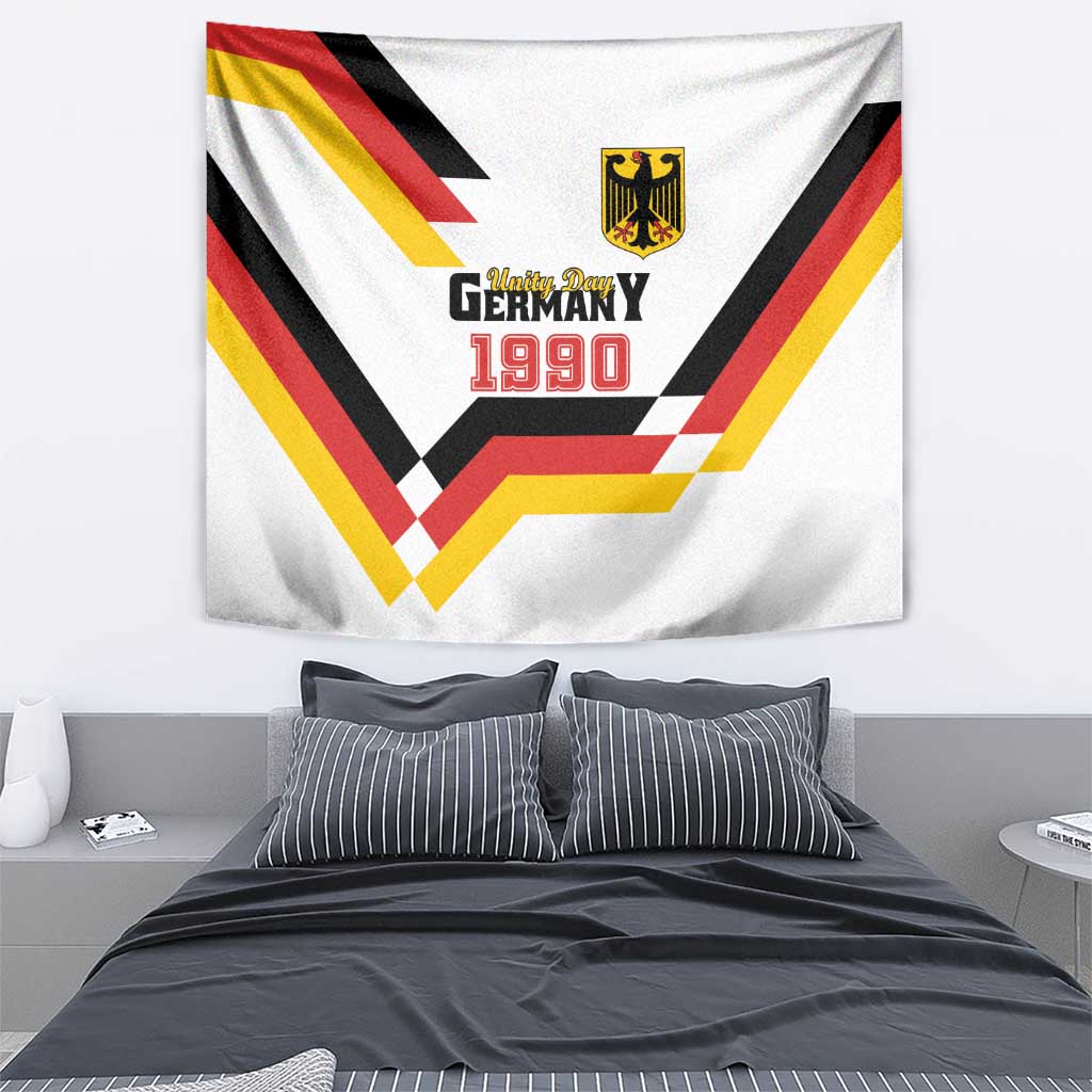 Germany Unity Day 1990 tapestry with crest, "Germany" lettering, and diagonal flag chevrons