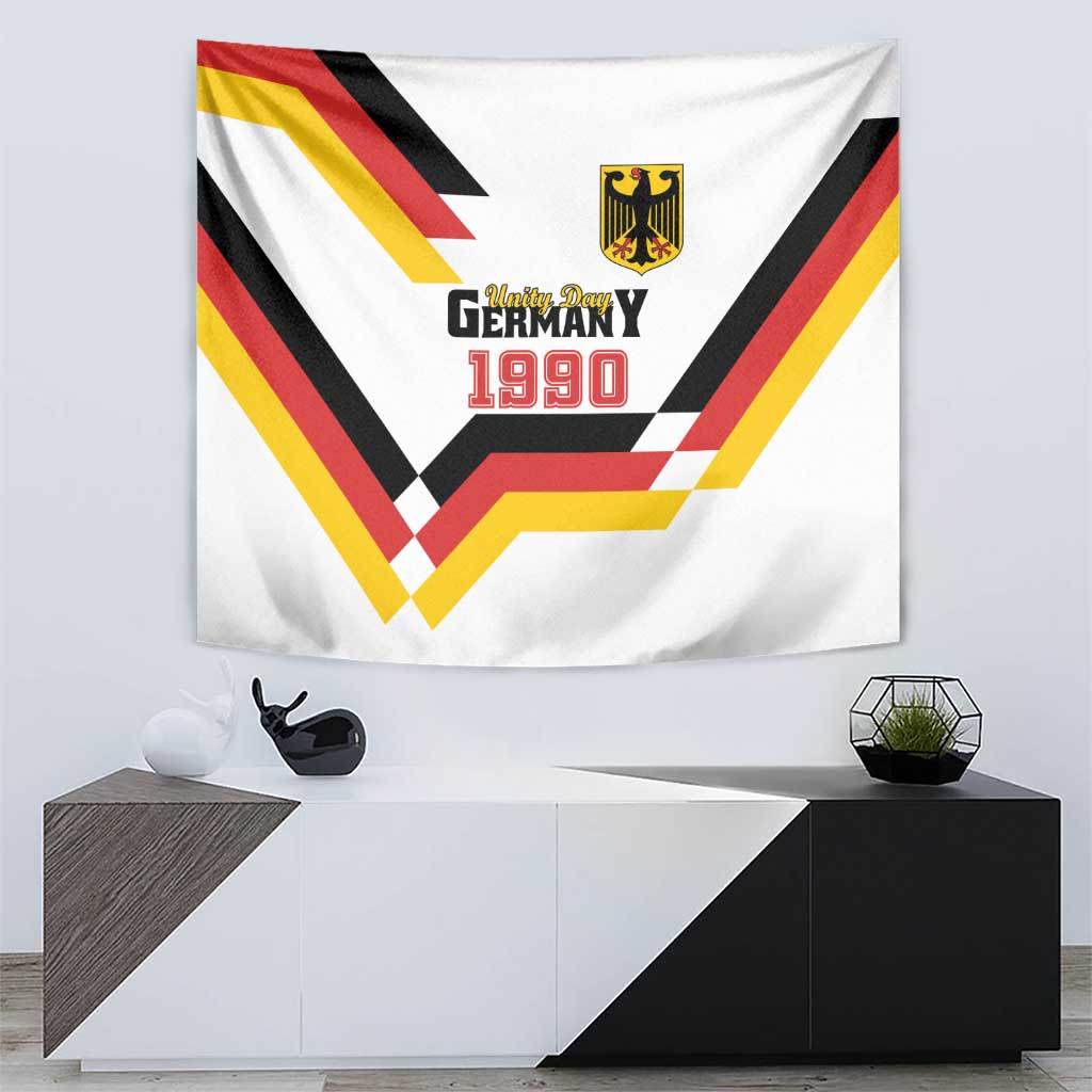 Germany Unity Day 1990 wall tapestry with crest emblem, "Germany" text, and chevron stripes