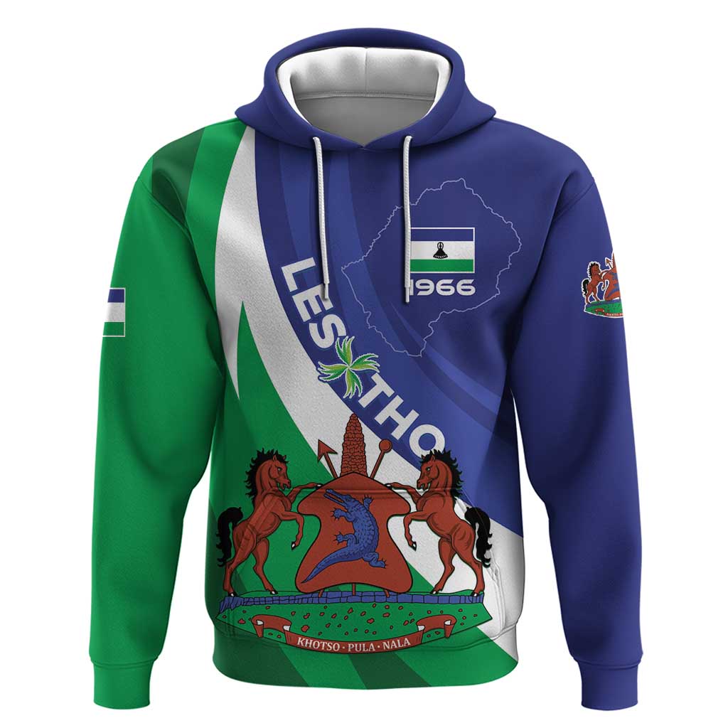 Lesotho 1966 Unique Hoodie Spiral Aloe Coat of Arms