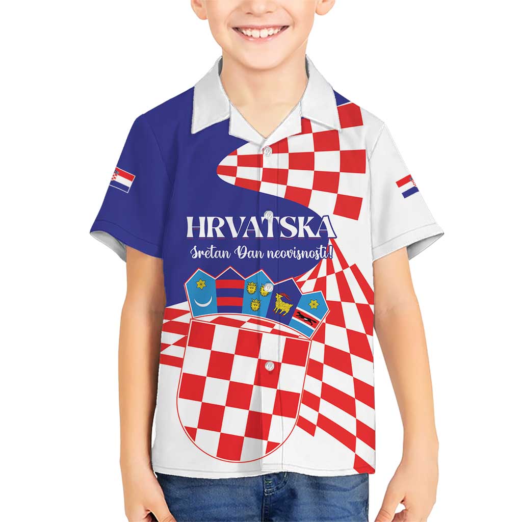 Personalized Croatia Independence Day 1991 Kid Hawaiian Shirt Sretan Dan neovisnosti Hrvatske - Wonder Print Shop