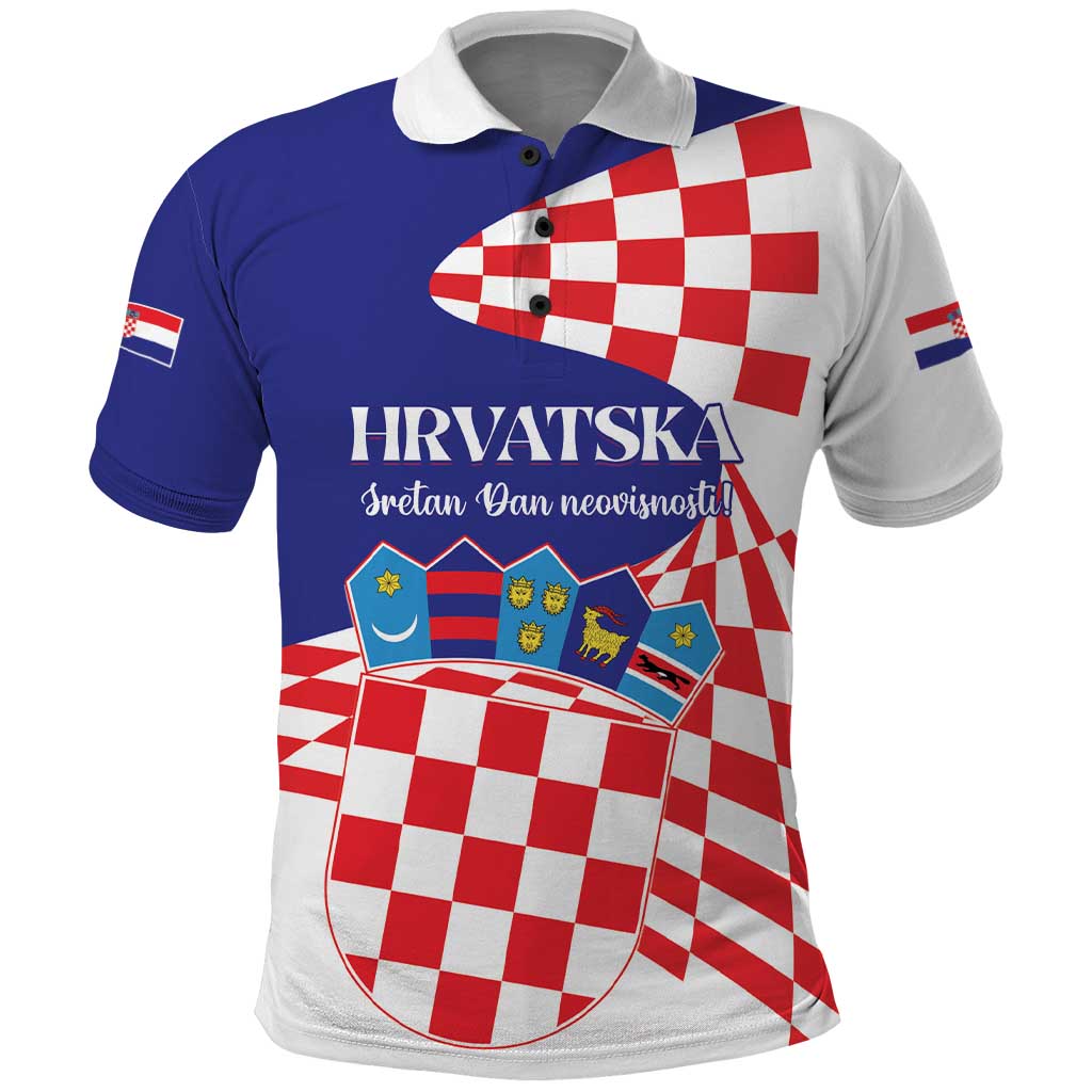 Personalized Croatia Independence Day 1991 Polo Shirt Sretan Dan neovisnosti Hrvatske