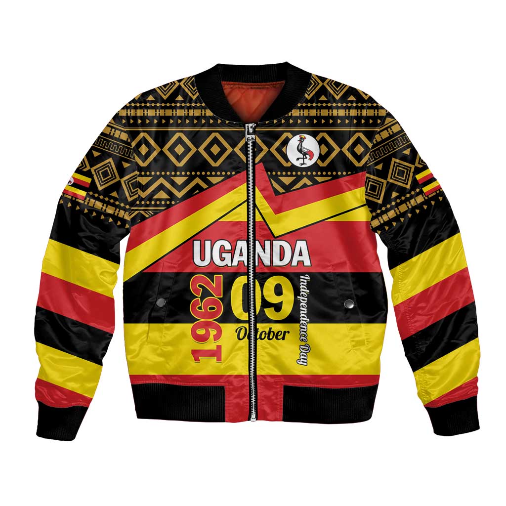 Personalized Uganda Independence Day 1962 Bomber Jacket African Pattern - Wonder Print Shop