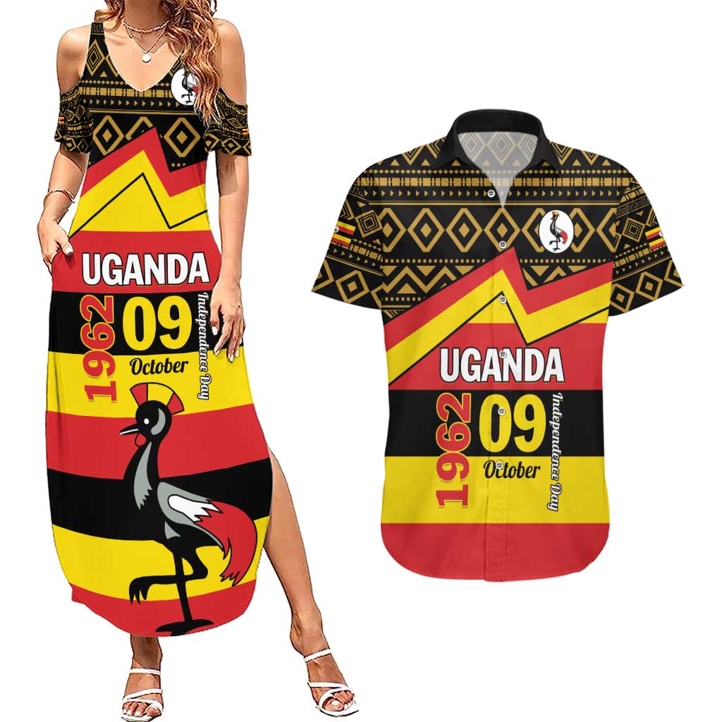 Personalized Uganda Independence Day 1962 Couples Matching Summer Maxi Dress and Hawaiian Shirt African Pattern - Wonder Print Shop