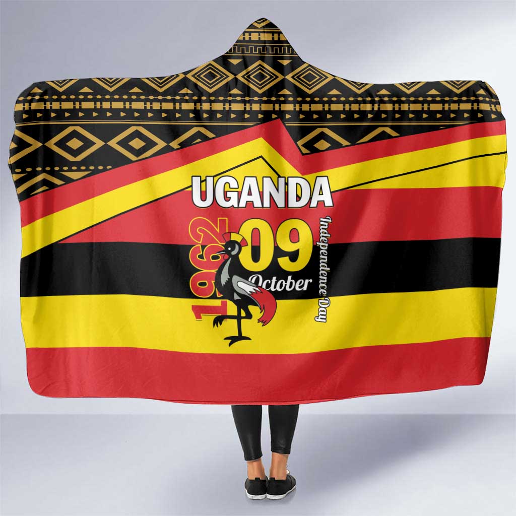 Uganda Independence Day 1962 Hooded Blanket African Pattern