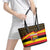 Uganda Independence Day 1962 Leather Tote Bag African Pattern - Wonder Print Shop