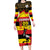 Personalized Uganda Independence Day 1962 Long Sleeve Bodycon Dress African Pattern - Wonder Print Shop