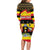 Personalized Uganda Independence Day 1962 Long Sleeve Bodycon Dress African Pattern - Wonder Print Shop