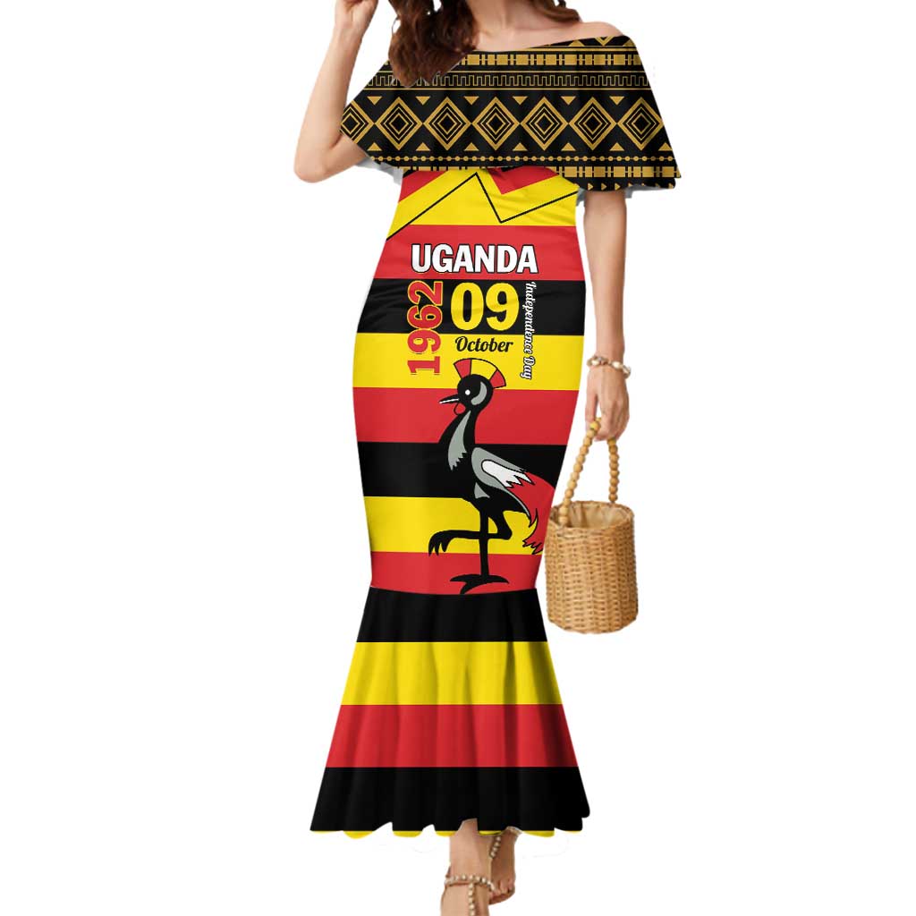 Personalized Uganda Independence Day 1962 Mermaid Dress African Pattern - Wonder Print Shop