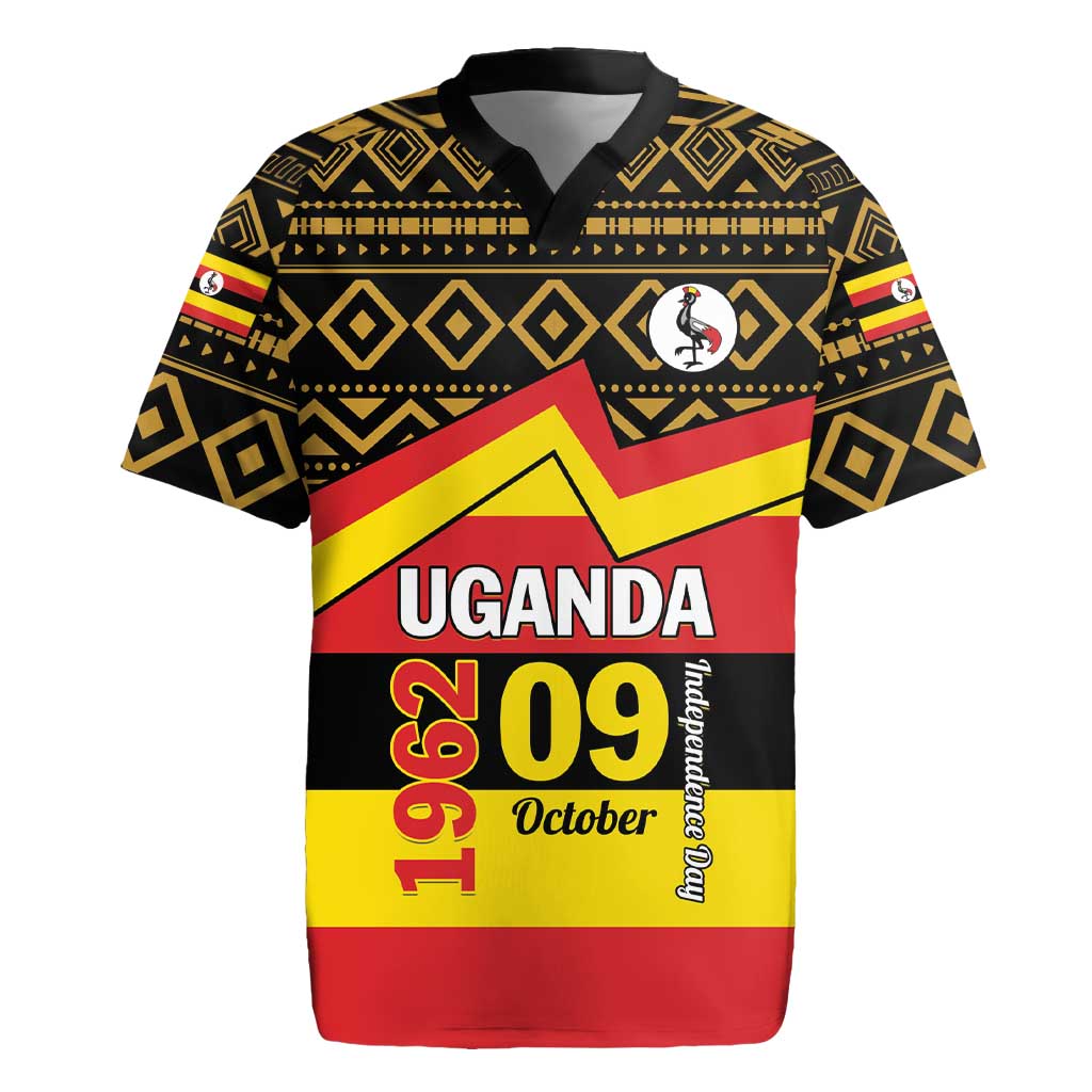 Personalized Uganda Independence Day 1962 Rugby Jersey African Pattern - Wonder Print Shop