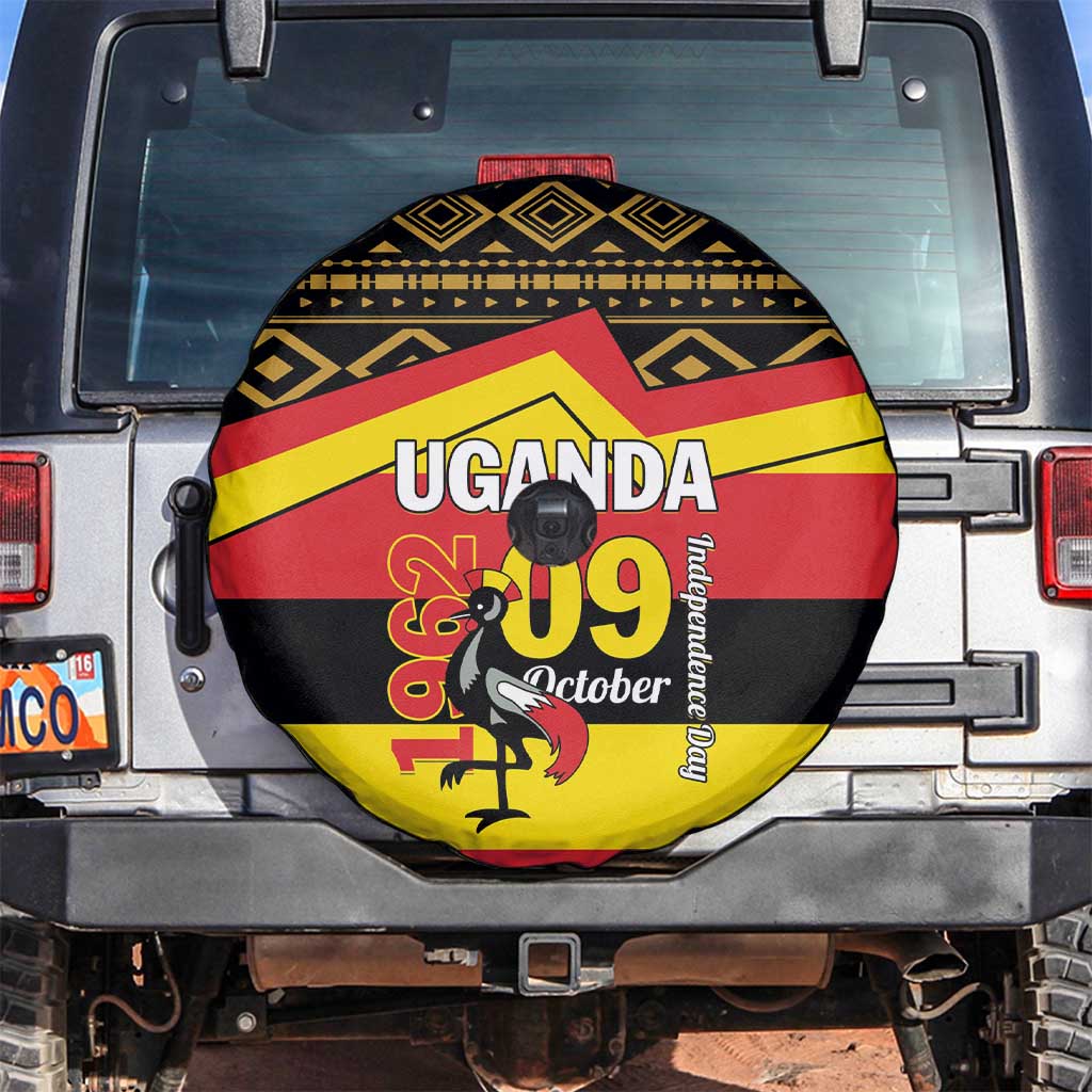 Uganda Independence Day 1962 Spare Tire Cover African Pattern - Wonder Print Shop