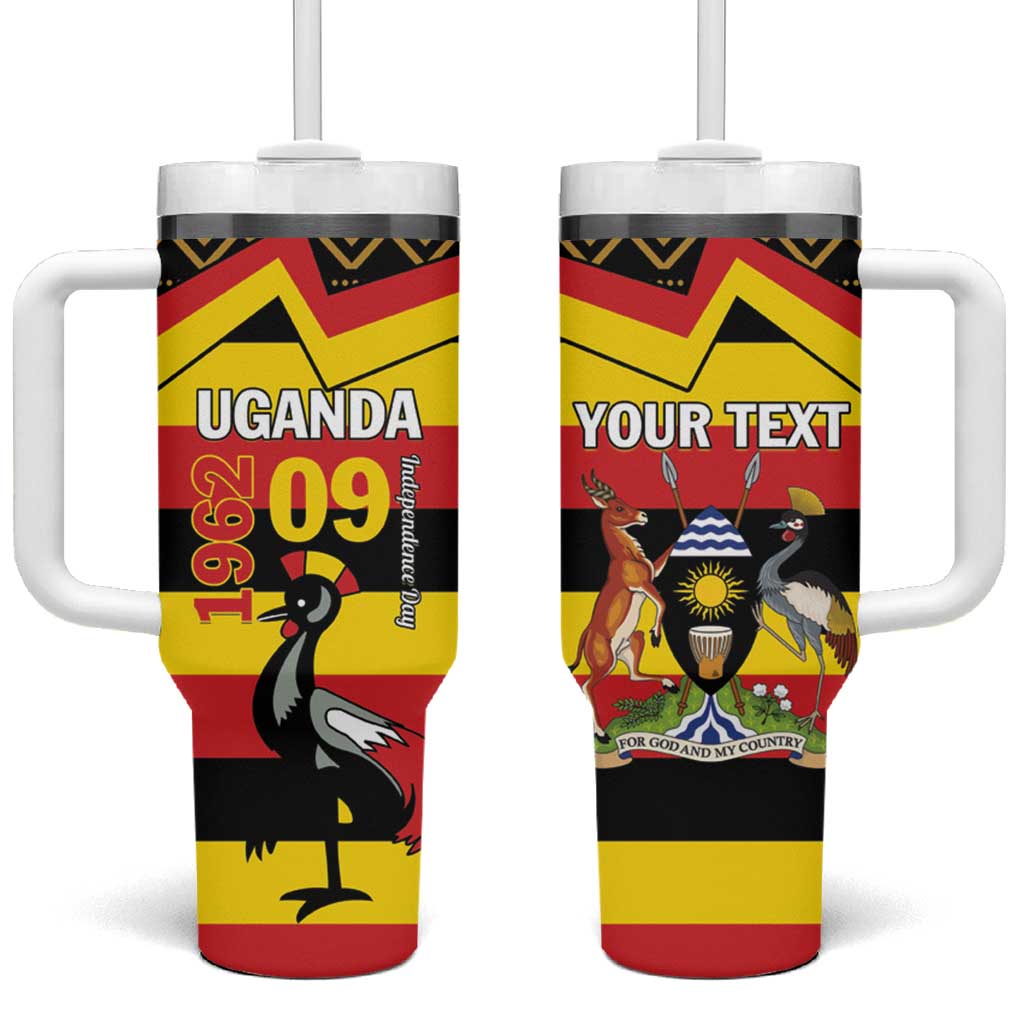 Personalized Uganda Independence Day 1962 Tumbler With Handle African Pattern - Wonder Print Shop