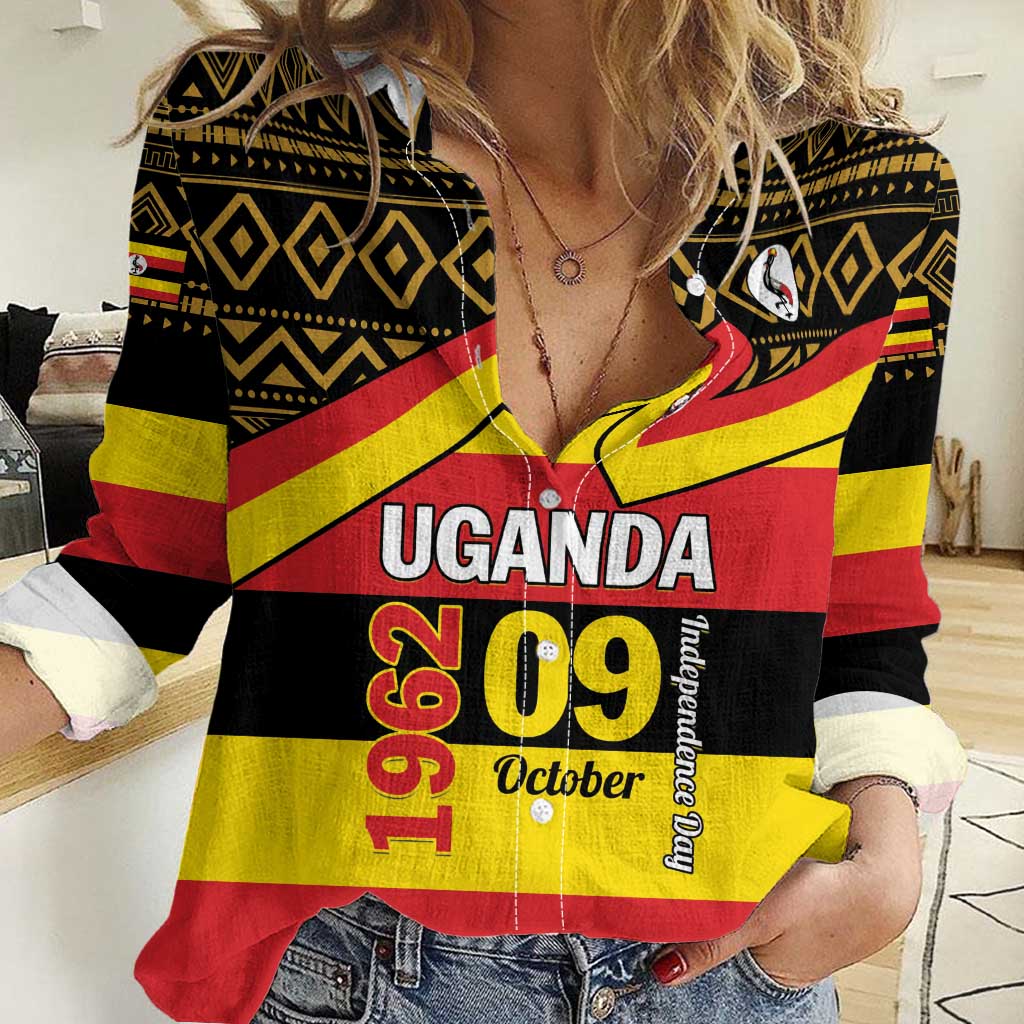 Personalized Uganda Independence Day 1962 Women Casual Shirt African Pattern