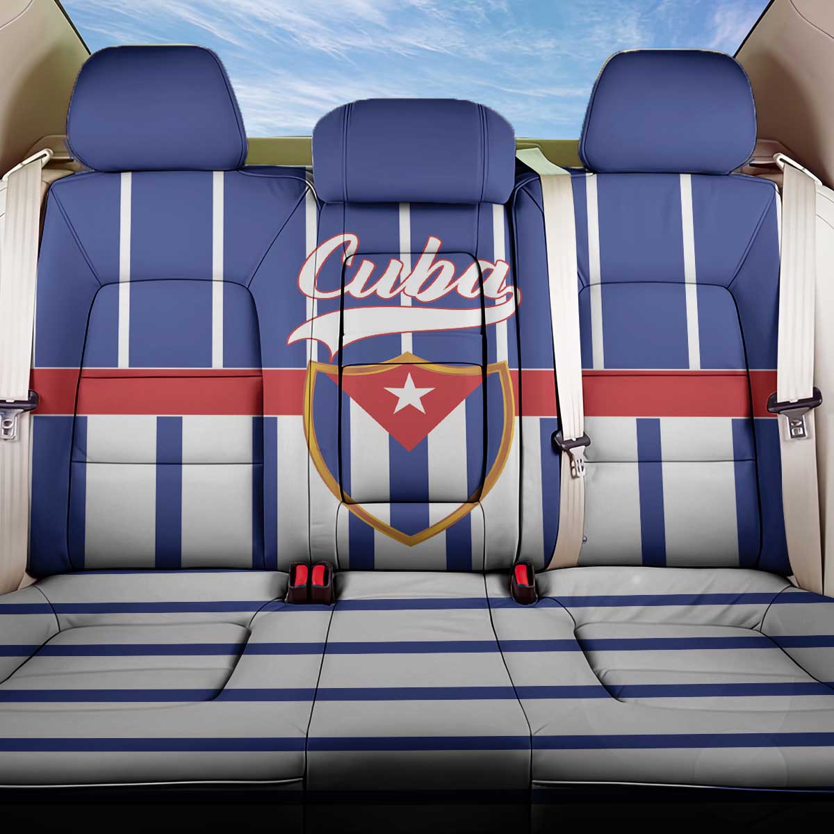 Cuba Back Car Seat Cover Simple Sporty Style - Wonder Print Shop