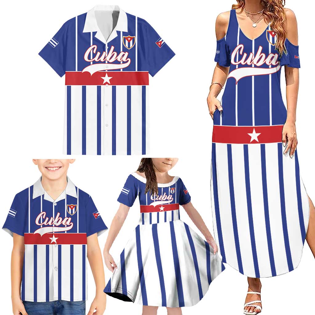 Personalized Cuba Family Matching Summer Maxi Dress and Hawaiian Shirt Simple Sporty Style - Wonder Print Shop