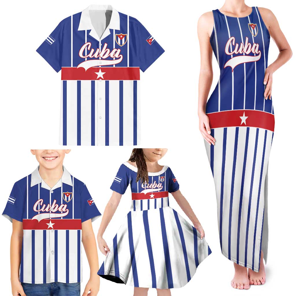 Personalized Cuba Family Matching Tank Maxi Dress and Hawaiian Shirt Simple Sporty Style - Wonder Print Shop