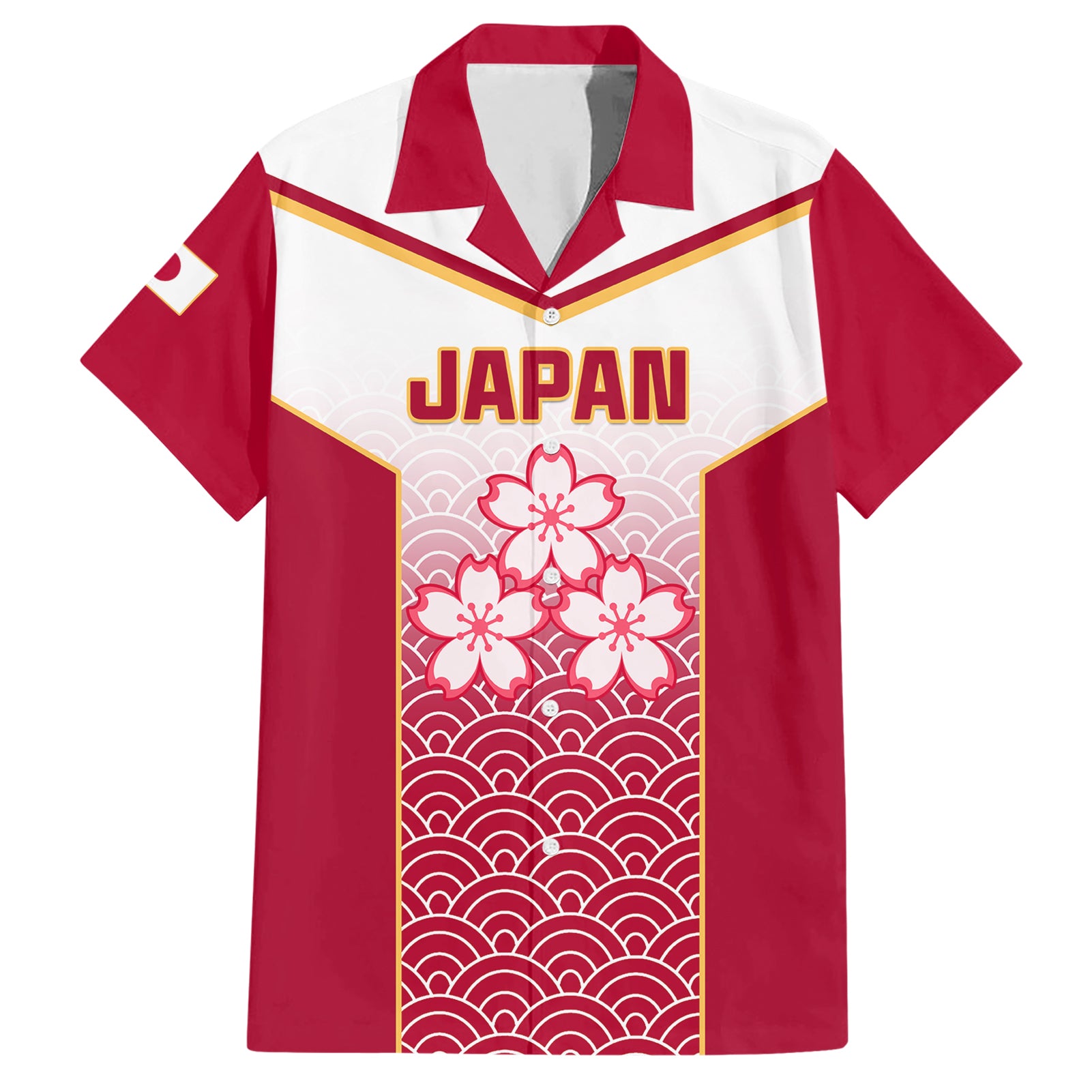 Japan Rugby Hawaiian Shirt Brave Blossoms Japanese Motif Pattern - Wonder Print Shop