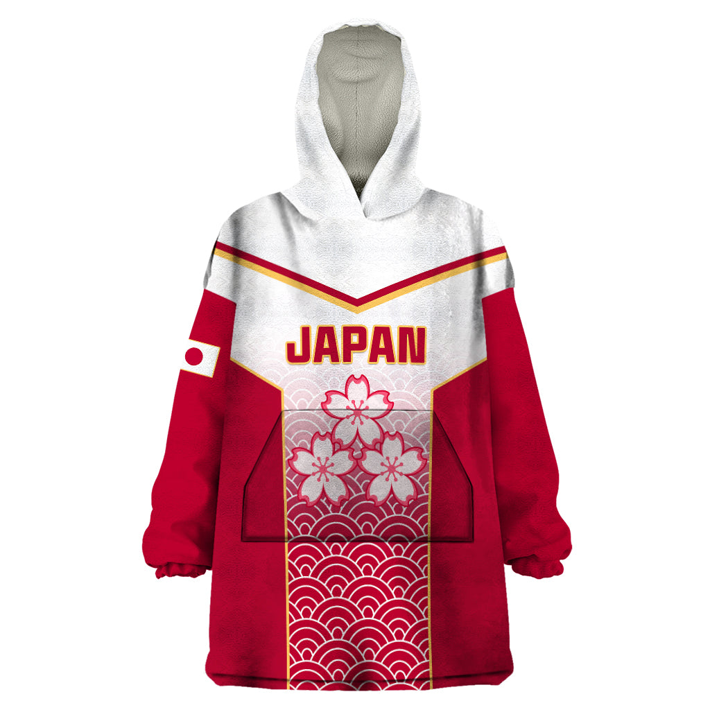 Japan Rugby Wearable Blanket Hoodie Brave Blossoms Japanese Motif Pattern - Wonder Print Shop