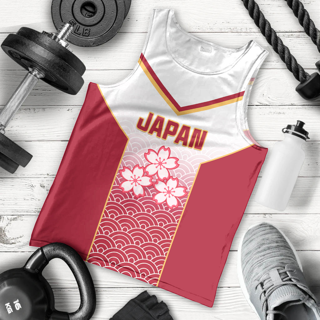 Custom Japan Rugby Men Tank Top Brave Blossoms Japanese Motif Pattern - Wonder Print Shop