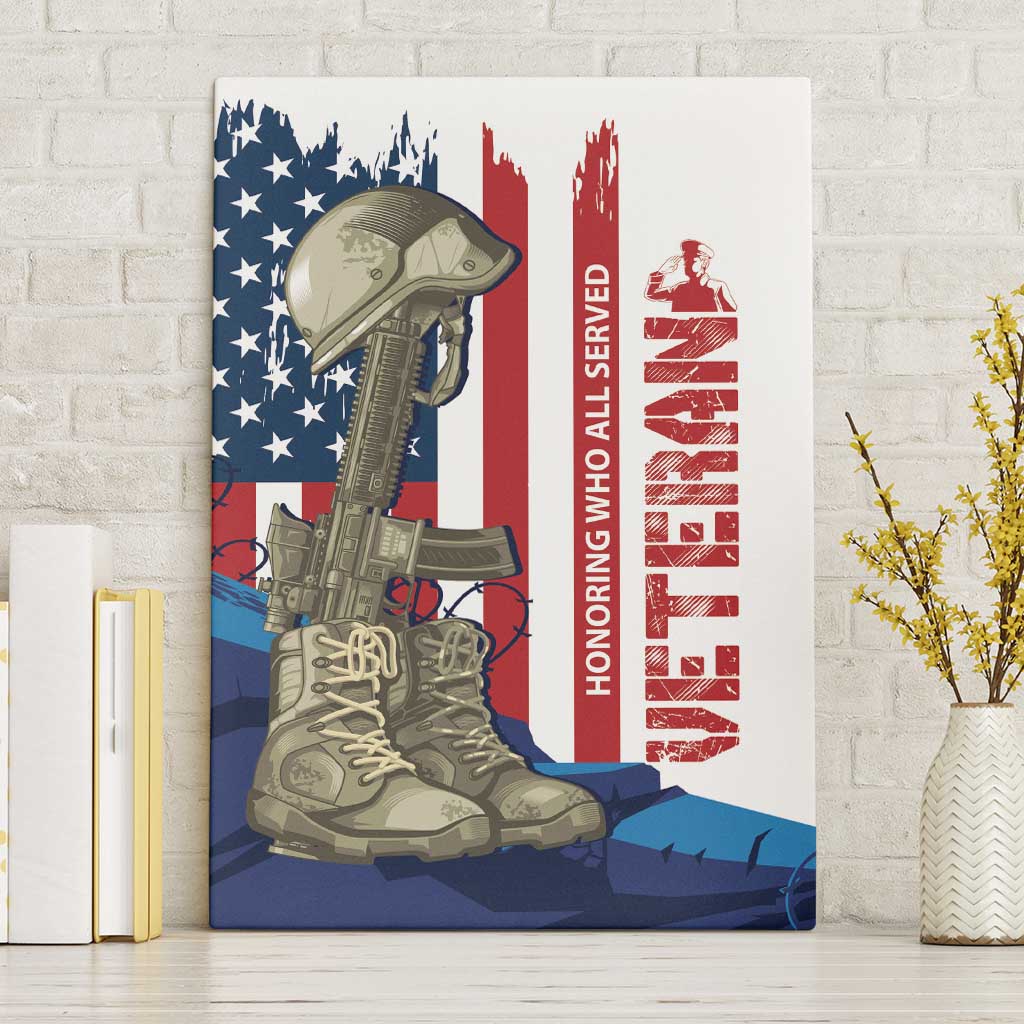 Happy Veterans Day Canvas Wall Art Honoring All Who Served - Wonder Print Shop