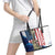 Happy Veterans Day Leather Tote Bag Honoring All Who Served - Wonder Print Shop