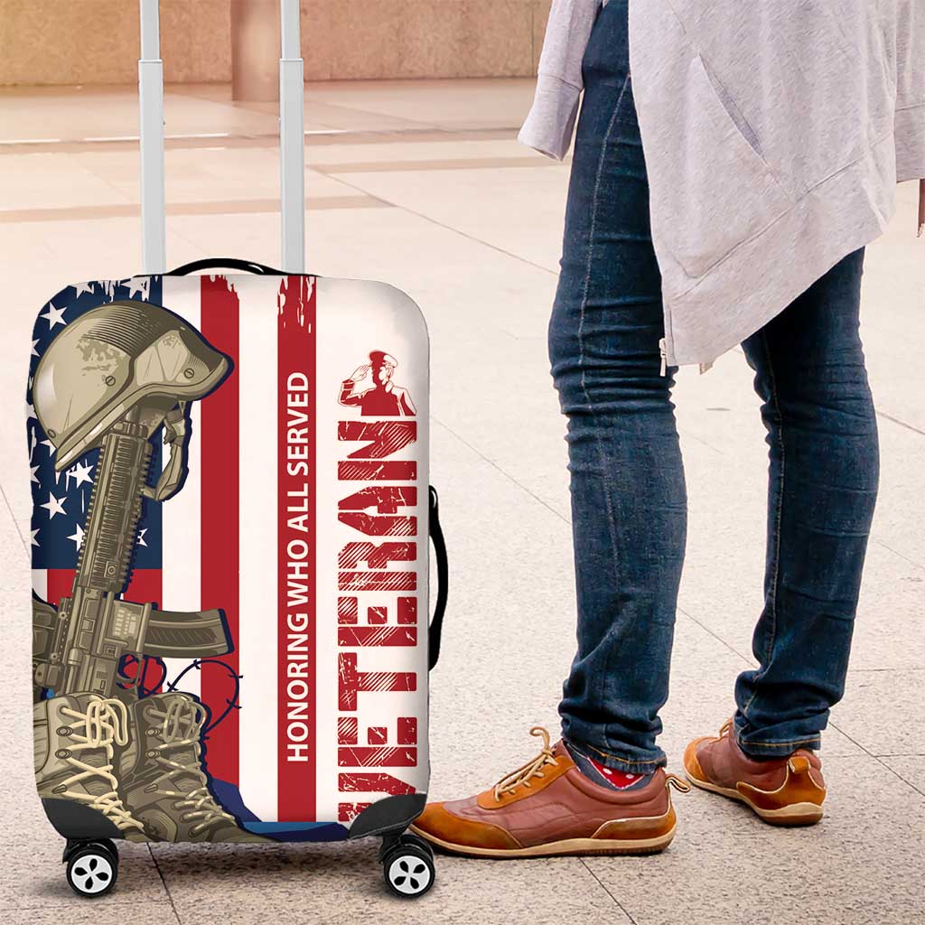 Happy Veterans Day Luggage Cover Honoring All Who Served