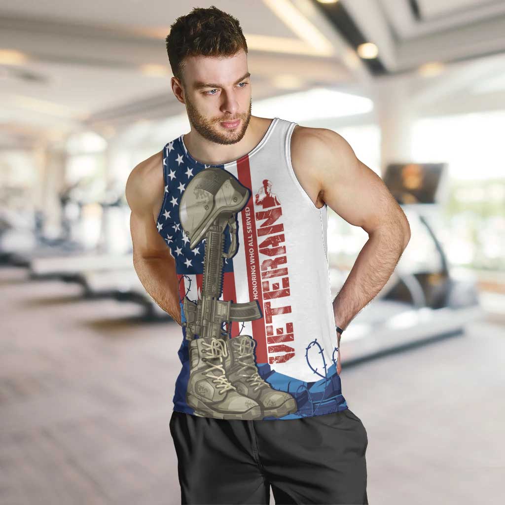 Happy Veterans Day Men Tank Top Honoring All Who Served - Wonder Print Shop