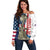 Happy Veterans Day Off Shoulder Sweater Honoring All Who Served - Wonder Print Shop