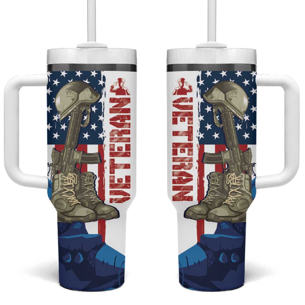 Happy Veterans Day Tumbler With Handle Honoring All Who Served