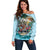 Personalized Aloha Hawaii Skeleton Off Shoulder Sweater Tropical Summer Vibe - Wonder Print Shop