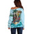 Personalized Aloha Hawaii Skeleton Off Shoulder Sweater Tropical Summer Vibe - Wonder Print Shop