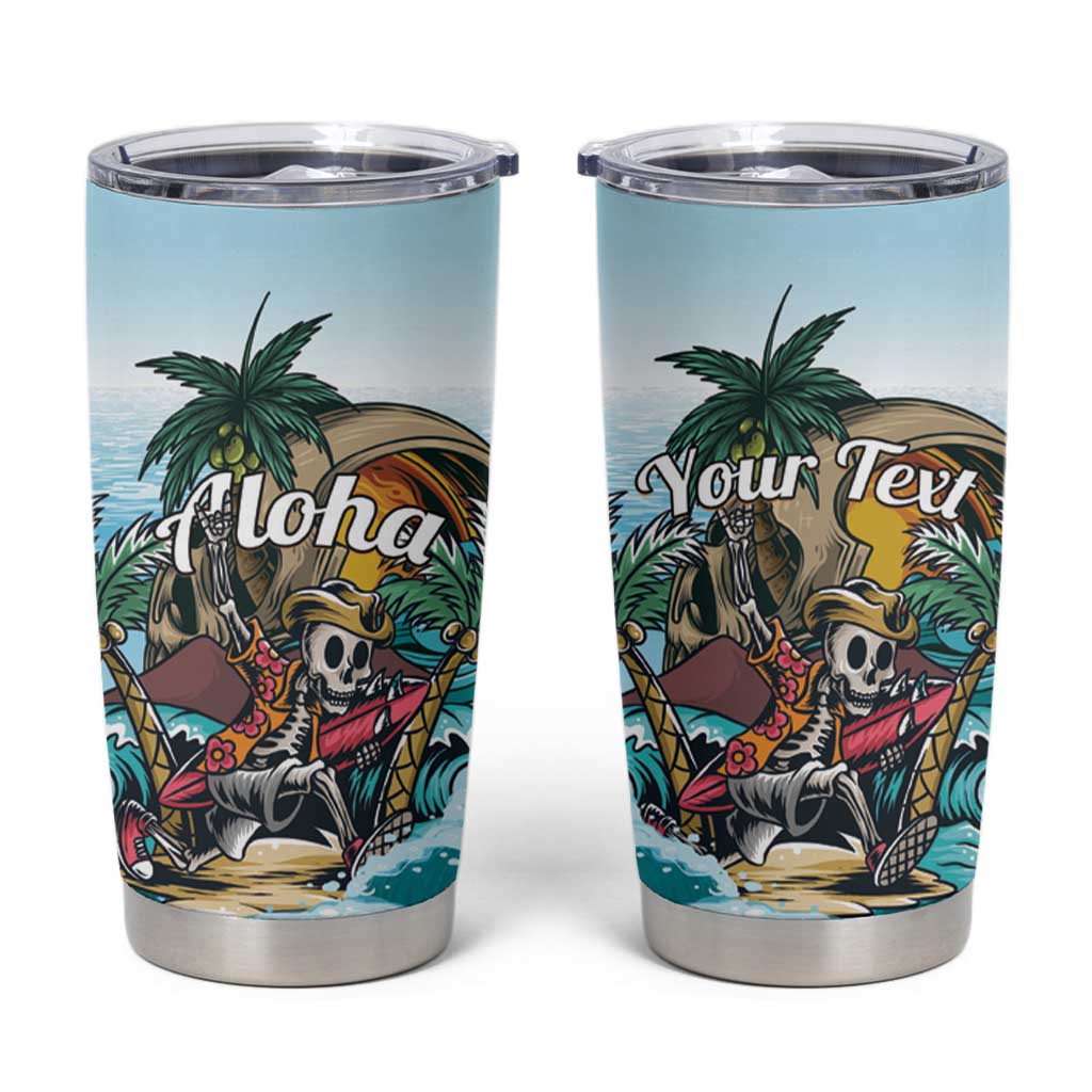 Personalized Aloha Hawaii Skeleton Tumbler Cup Tropical Summer Vibe - Wonder Print Shop