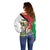 Personalized Palestine Off Shoulder Sweater Mountain Gazelle With Faqqua Iris - Wonder Print Shop