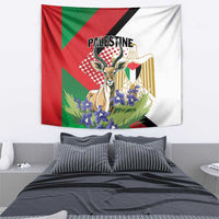 Hanging wall tapestry featuring gazelle illustration and red-green-white flag design