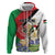 Personalized Palestine Zip Hoodie Mountain Gazelle With Faqqua Iris - Wonder Print Shop