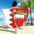 Bahrain Independence Day Beach Blanket Bahrayn Coat Of Arms Floral Pattern - Wonder Print Shop