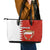 Bahrain Independence Day Leather Tote Bag Bahrayn Coat Of Arms Floral Pattern - Wonder Print Shop