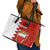 Bahrain Independence Day Leather Tote Bag Bahrayn Coat Of Arms Floral Pattern - Wonder Print Shop