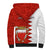 Bahrain Independence Day Sherpa Hoodie Bahrayn Coat Of Arms Floral Pattern - Wonder Print Shop