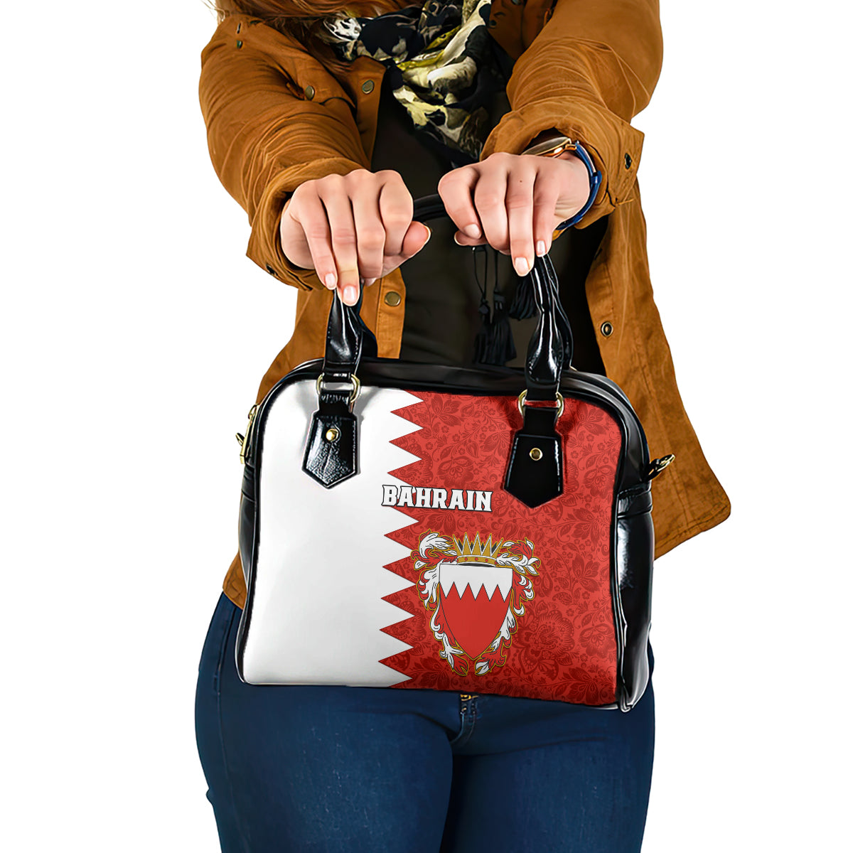 bahrain-independence-day-shoulder-handbag-bahrayn-coat-of-arms-floral-pattern