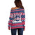 USA Christmas Off Shoulder Sweater The Stars and Stripes Xmas Style - Wonder Print Shop