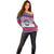 USA Christmas Off Shoulder Sweater The Stars and Stripes Xmas Style - Wonder Print Shop