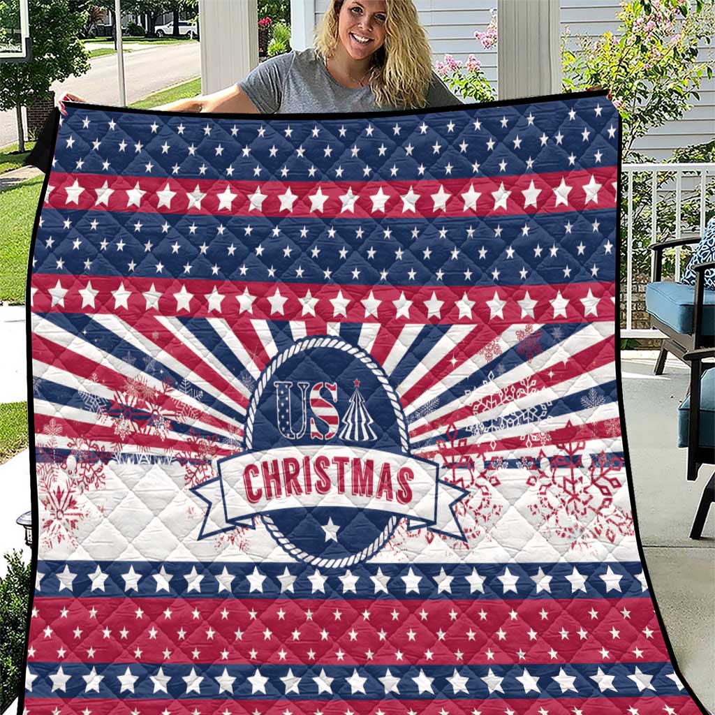 USA Christmas Quilt The Stars and Stripes Xmas Style - Wonder Print Shop