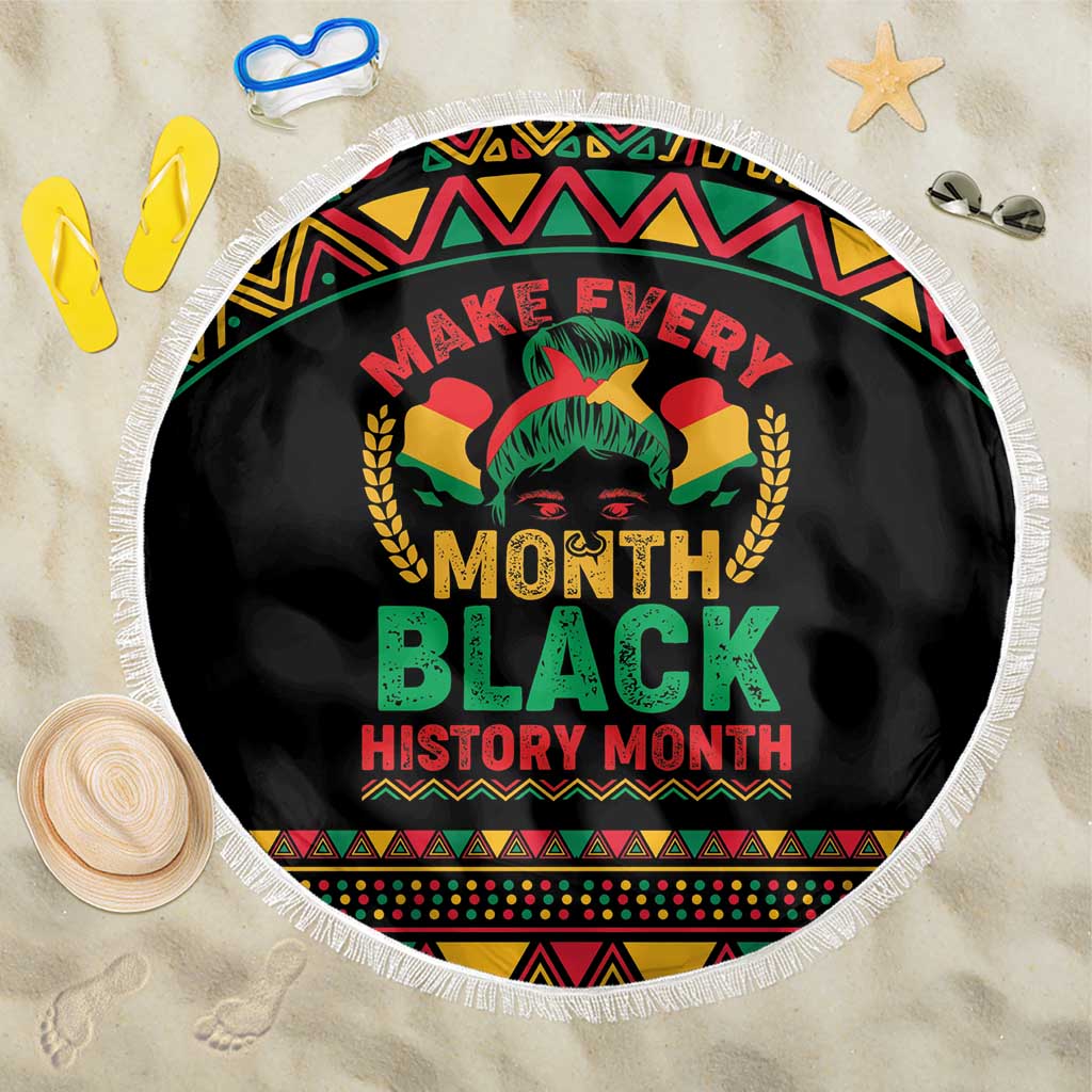 Make Every Month Black History Month Beach Blanket African Pattern - Wonder Print Shop