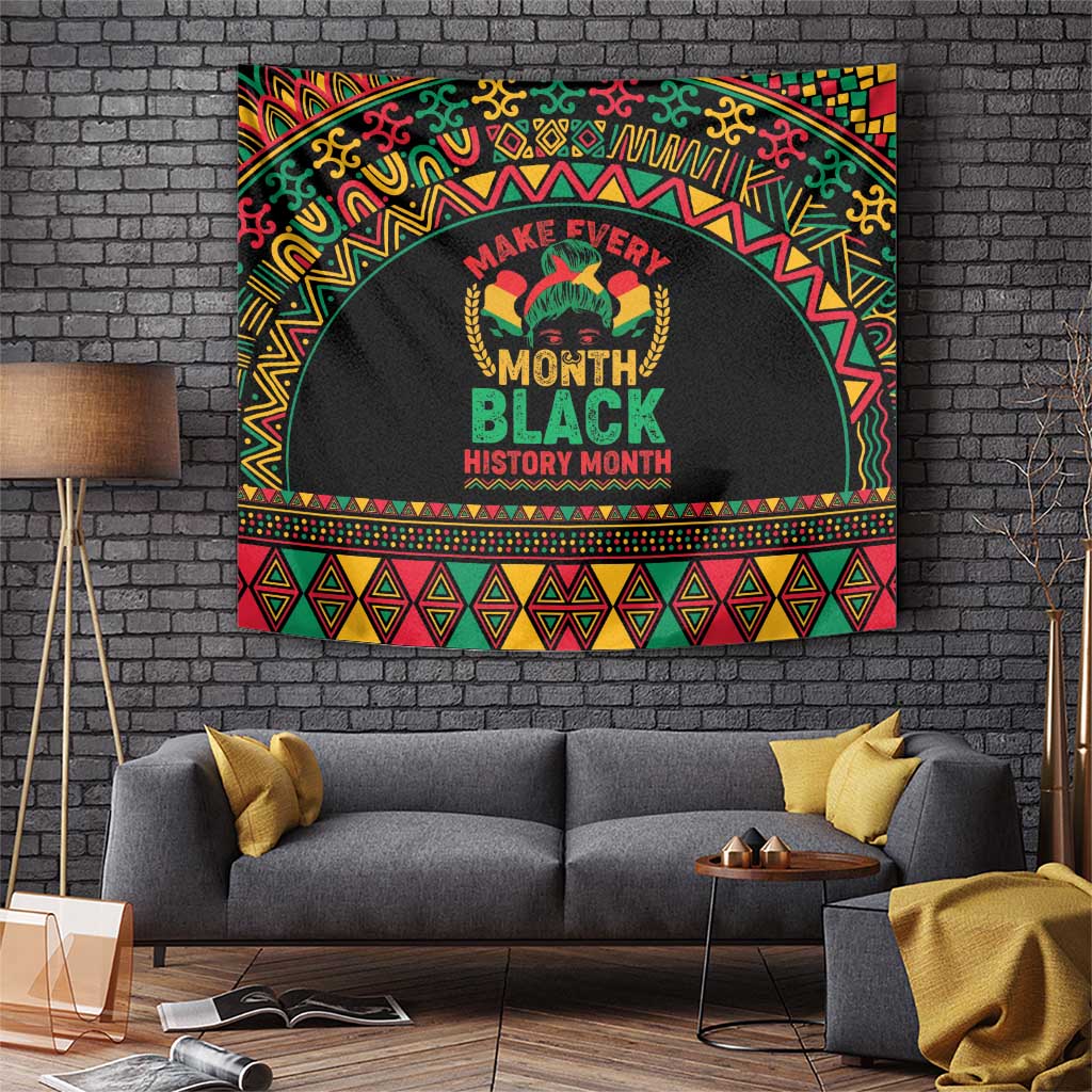 Make Every Month Black History Month Tapestry African Pattern