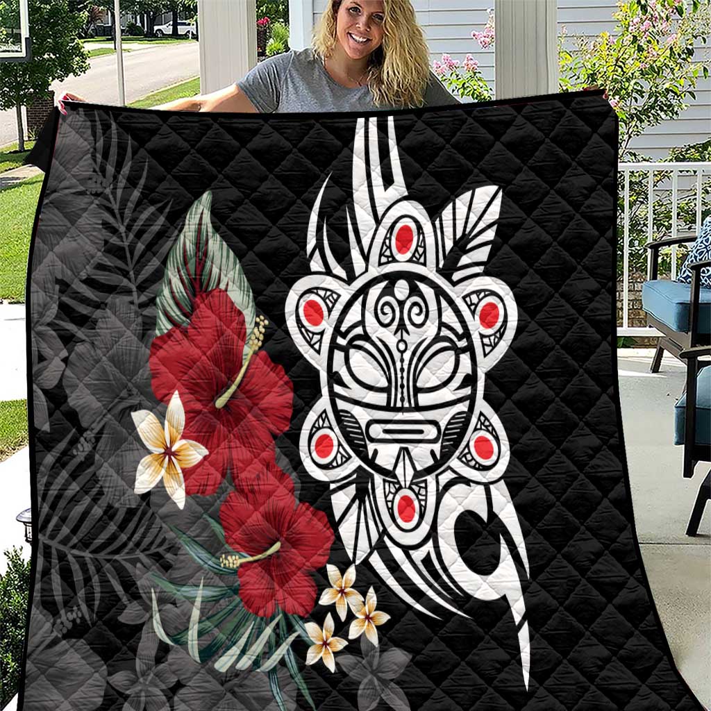 Taino Sun Tribal Quilt Tropical Hibiscus - Wonder Print Shop