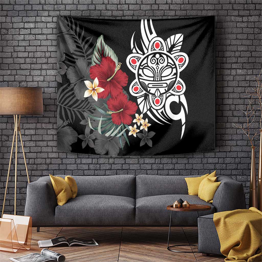 Taino Sun Tribal Tapestry Tropical Hibiscus