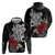 Taino Sun Tribal Zip Hoodie Tropical Hibiscus - Wonder Print Shop