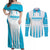 Custom Honduras Football Couples Matching Off Shoulder Maxi Dress and Long Sleeve Button Shirt Vamos Los Catrachos